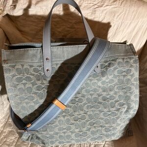 Coach denim field tote 40 XL bag